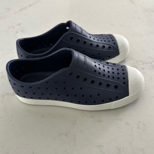 - Native Shoes J2 Navy Perforated Slip-On Sneakers
